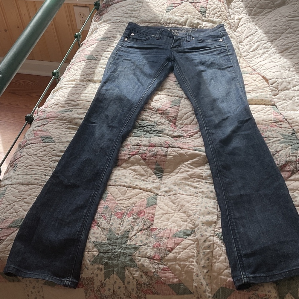 refuge Dark Blue Flared Jeans for a hot look!❤️‍🔥🌹